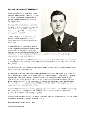 A preview of a PDF biography for Armour, Jack Karl